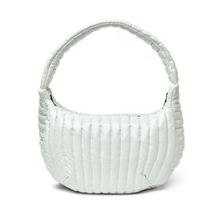 Think Royln nwt white animal print patent puffer oversized bag zipper closure zi